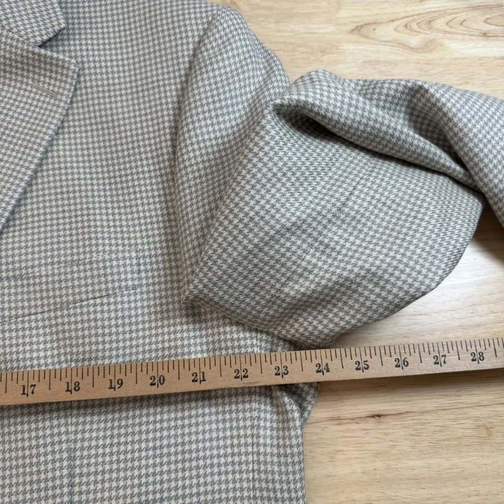 Ralph Lauren Blazer Men's‎ Size 48R Beige Houndstooth Wool 2-Button Jacket LRL